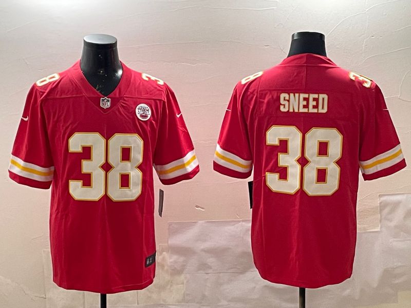 Men Kansas City Chiefs #38 Sneed Red Second generations 2025 Nike Limited NFL Jersey style 1